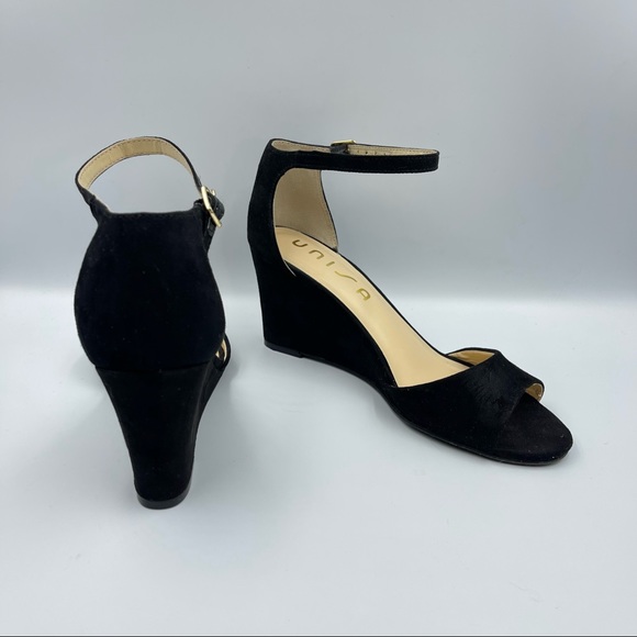 Unisa Black Suede Wedge Women Sz 7.5 M - Picture 4 of 15